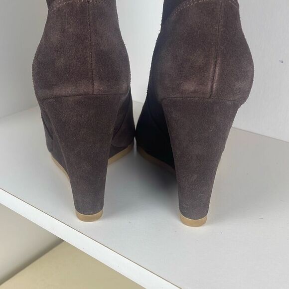 Coach Danee Suede Shearling Shaft Ankle Boots Chestnut Brown 7.5 - Picture 12 of 16